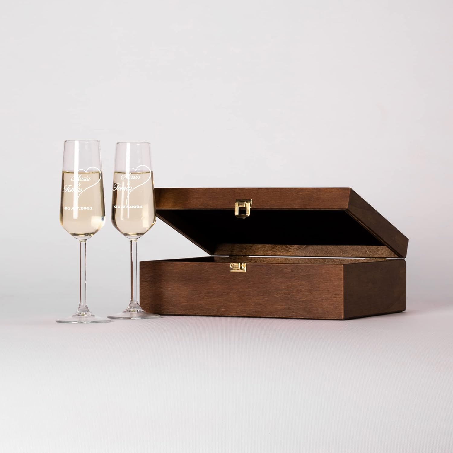 Personalized Champagne Flutes Set of 2 for Weddings