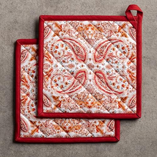 Maison d Hermine 100 Cotton Potholder Set of 2 8x8 Hot Pads