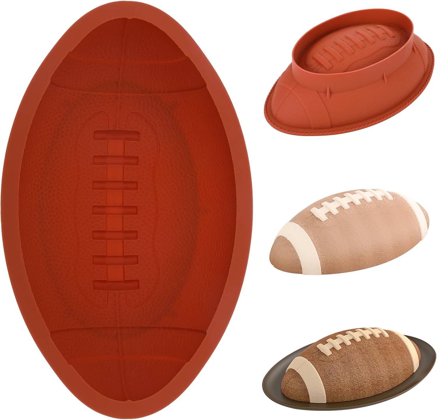 Football Cake Pan 105in 3D Silicone Mold for Baking