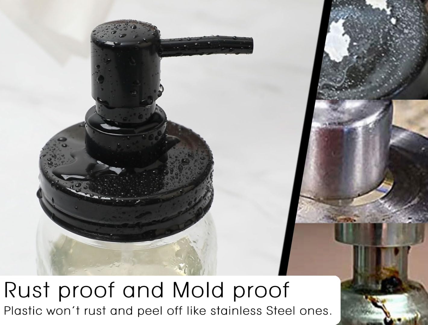 Regular Mouth Mason Jar Soap Dispenser Pumps and Lids 4 Pack