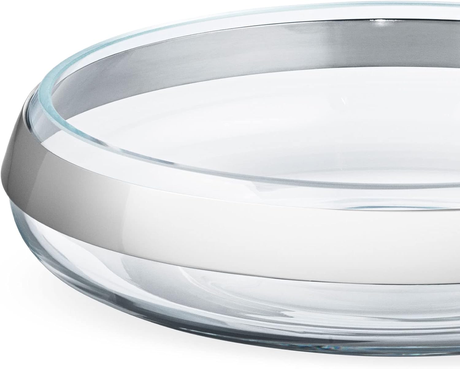 Georg Jensen Duo Round Bowl Collar Silver Glass Small