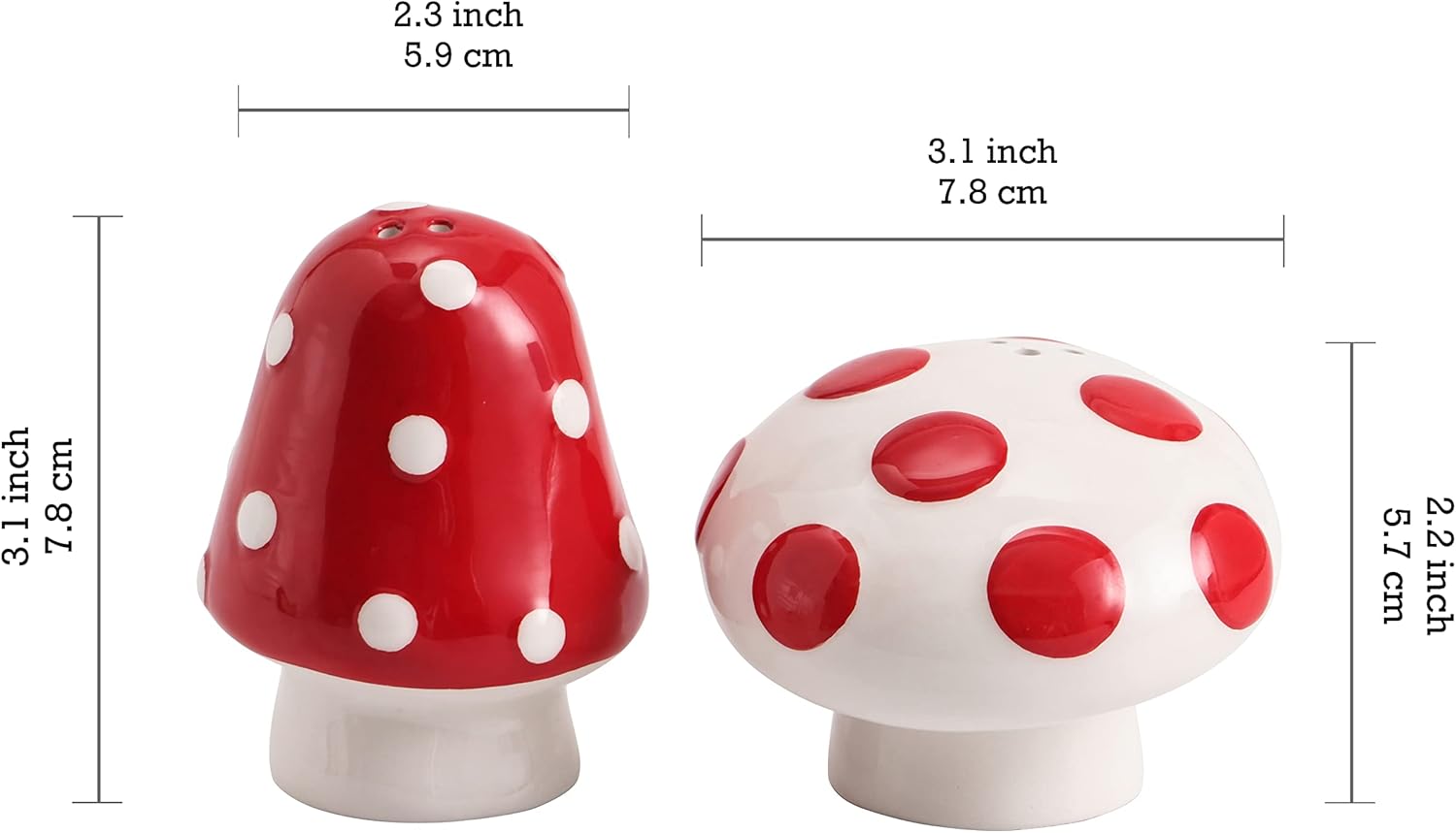 Bico Gnome Mushroom Salt Pepper Shaker Set