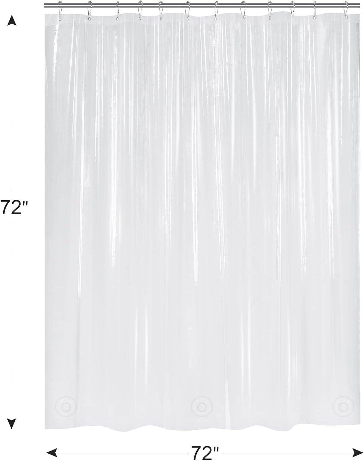 AmazerBath Clear Plastic Shower Curtain 72x72 Inches Heavy Duty