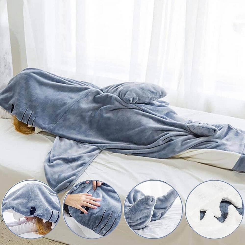 Shark Blanket Hoodie Onesie for Adult and Kid