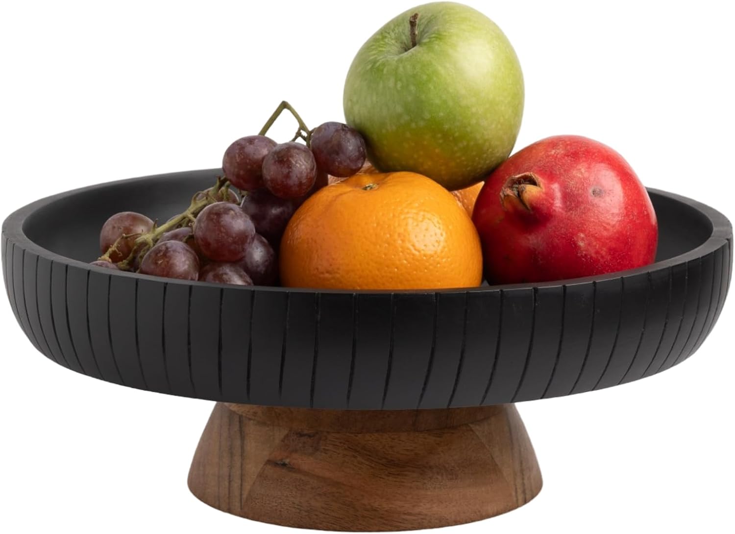 Lavauk Mango Wood Centerpiece Bowl with Pedestal