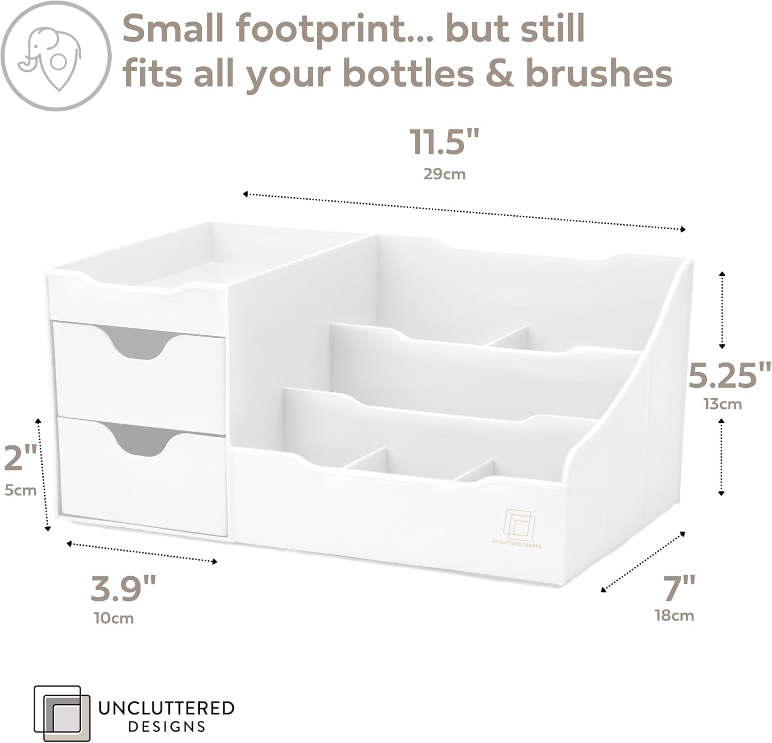 Uncluttered Designs Large Makeup Organizer for Vanity