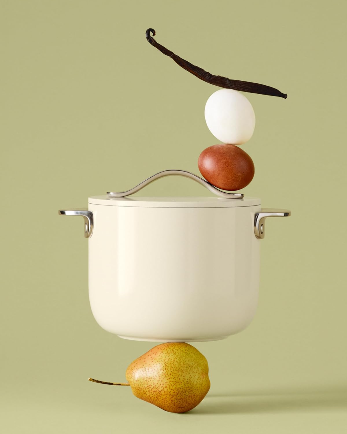 Caraway Petite Cooker 2 Qt Ceramic Coated Pot Cream
