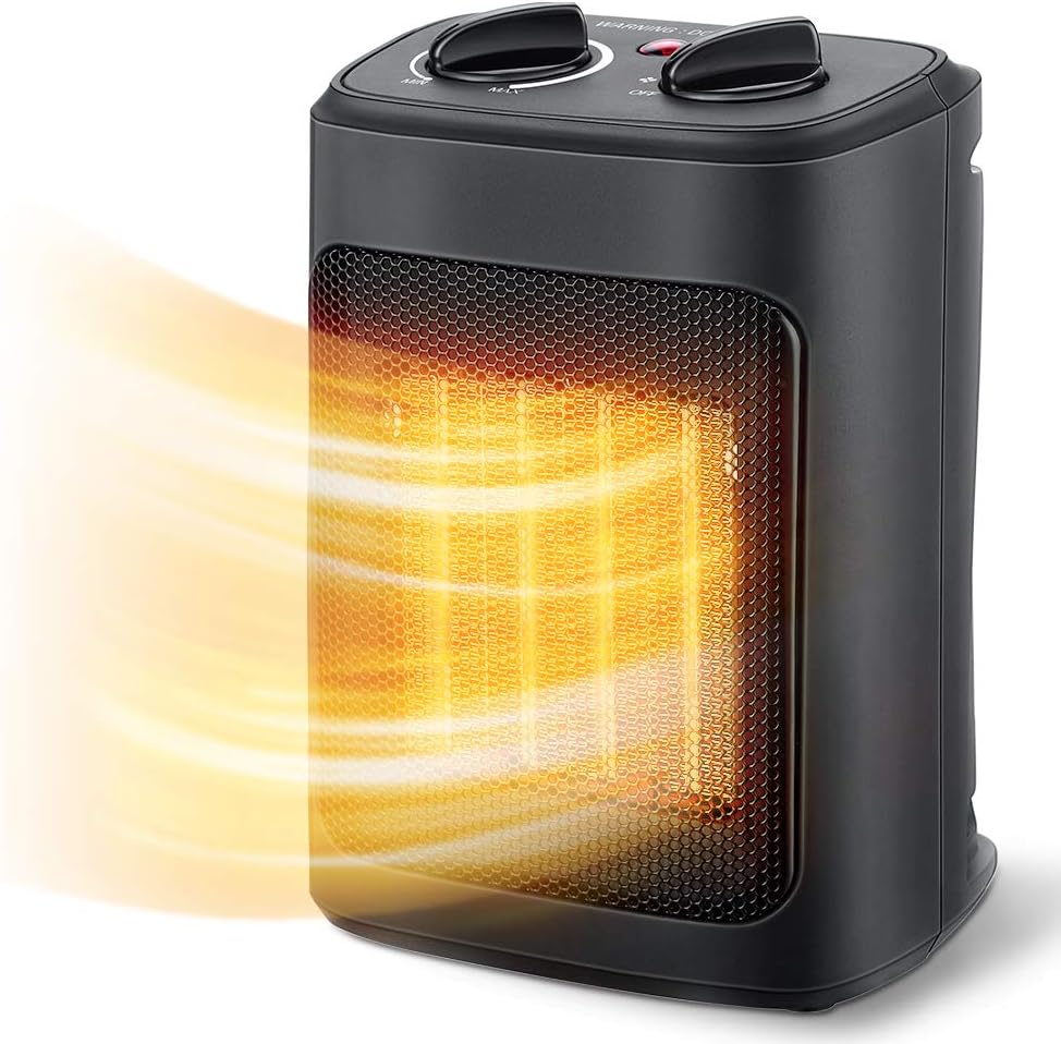 Aikoper 1500W Electric Space Heater with Thermostat and Fan Modes