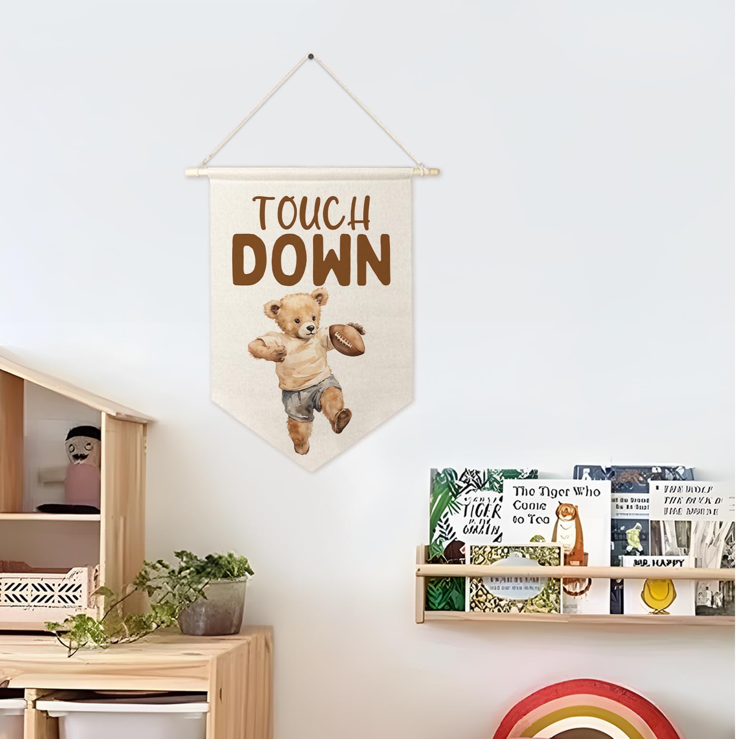 ArtisaEura Bear Football Wall Canvas Banner