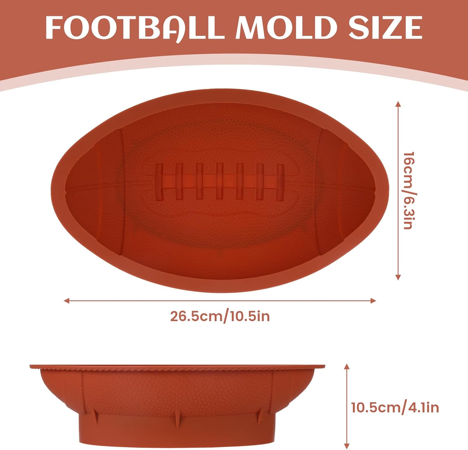 Football Cake Pan 105in 3D Silicone Mold for Baking