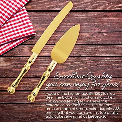 Homi Styles Gold Elegant Cake Knife and Server Set of 2