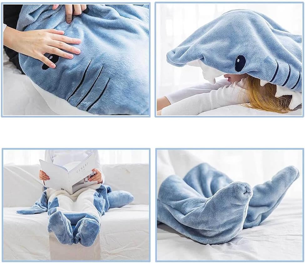 Shark Blanket Hoodie Onesie for Adult and Kid