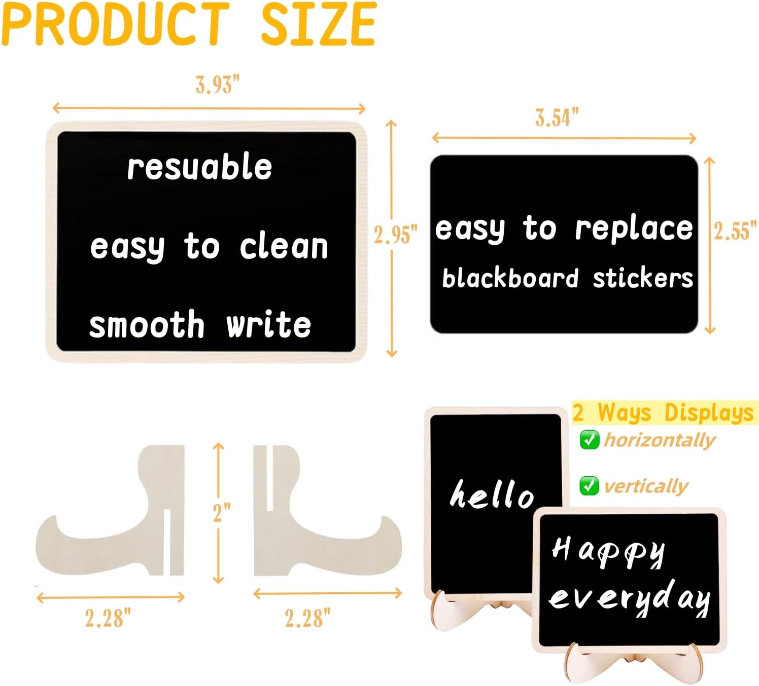 20 Pack Mini Chalkboard Signs with Easel Stand