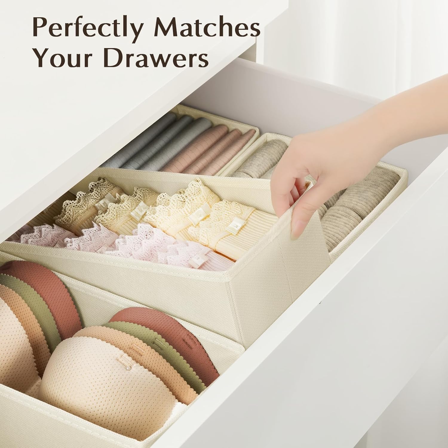 DIMJ Drawer Organizers Set of 4 for Clothing and Storage