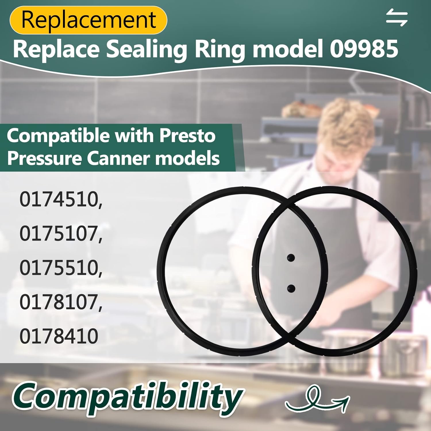 Werhoo 09985 Presto Pressure Canner Sealing Ring Gasket Replacement