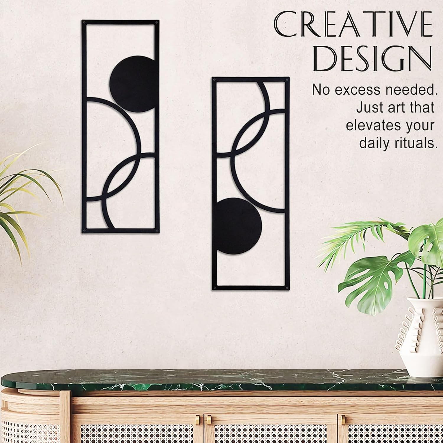 TYLCC Modern Abstract Metal Wall Art - 2 Pcs