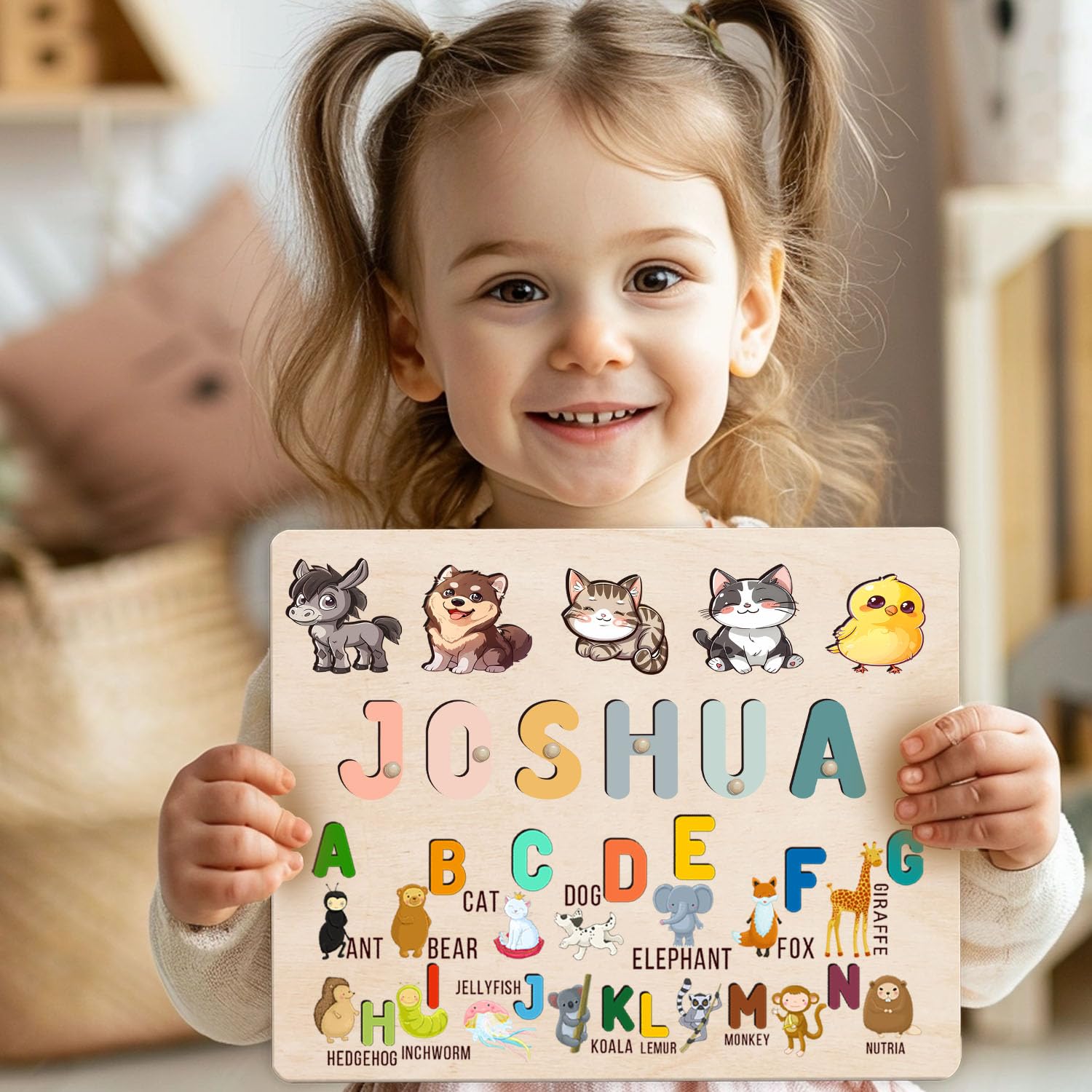 Personalized Wooden Name Puzzle for Toddlers