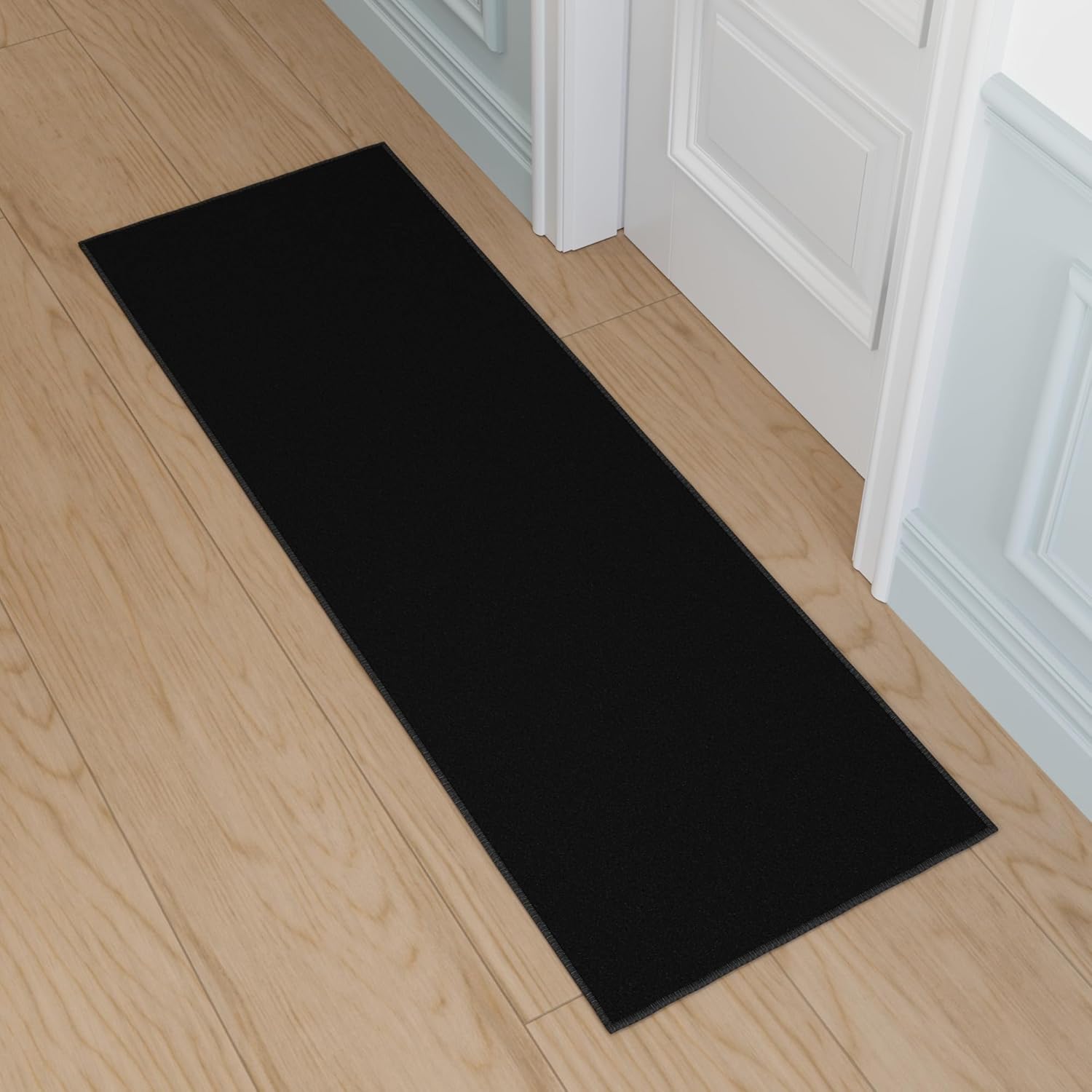 Ottomanson Hallway Runner Rug 22 x 6 Non Slip Black