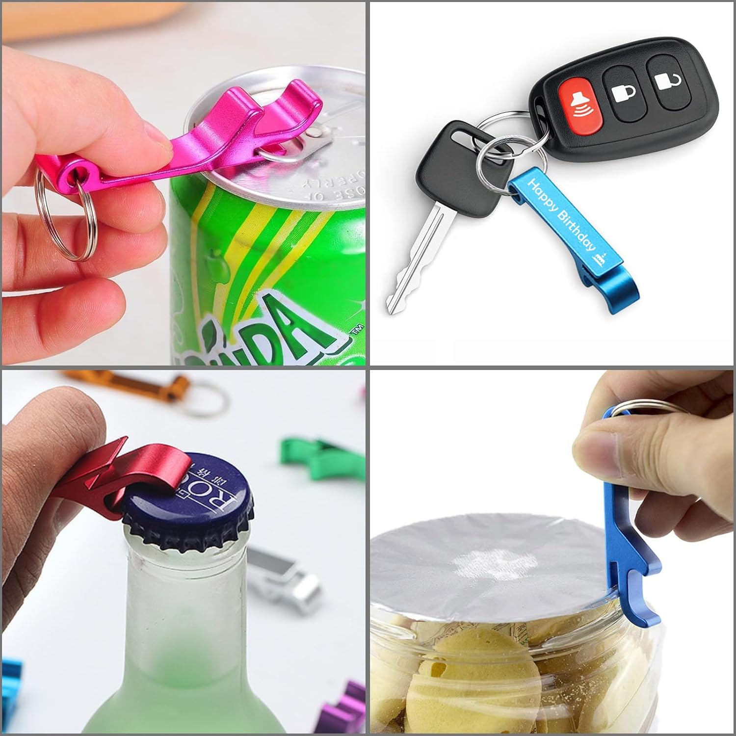 100pcs Personalized Aluminum Bottle Opener Keychain