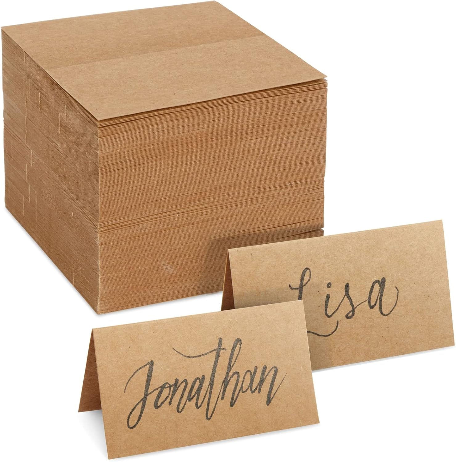 Juvale 200 Pack Brown Kraft Place Cards for Table Settings