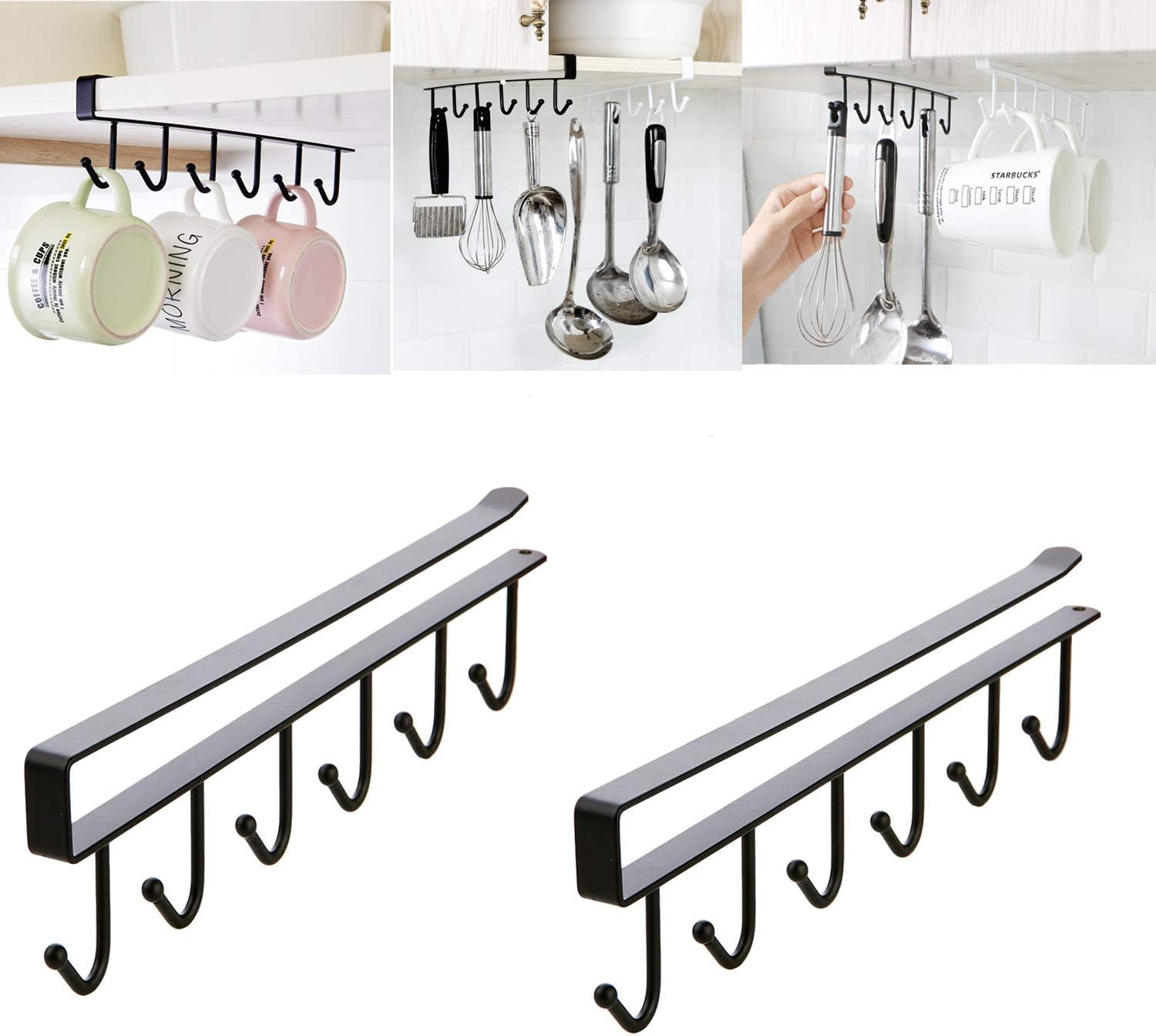 2 Pc Mug Holder for Cabinet Kitchen Storage