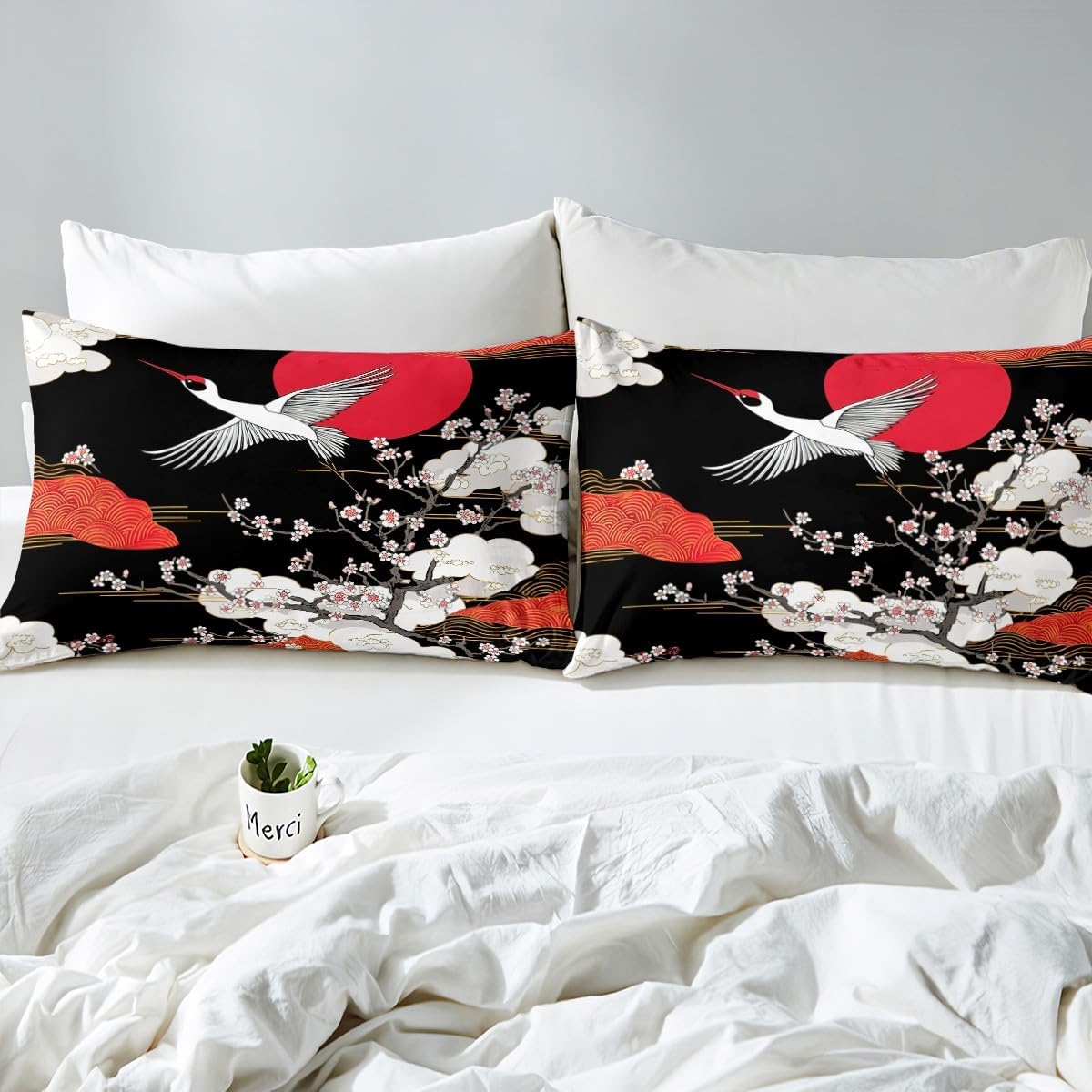 Feelyou Cherry Blossom Duvet Cover Set King Size