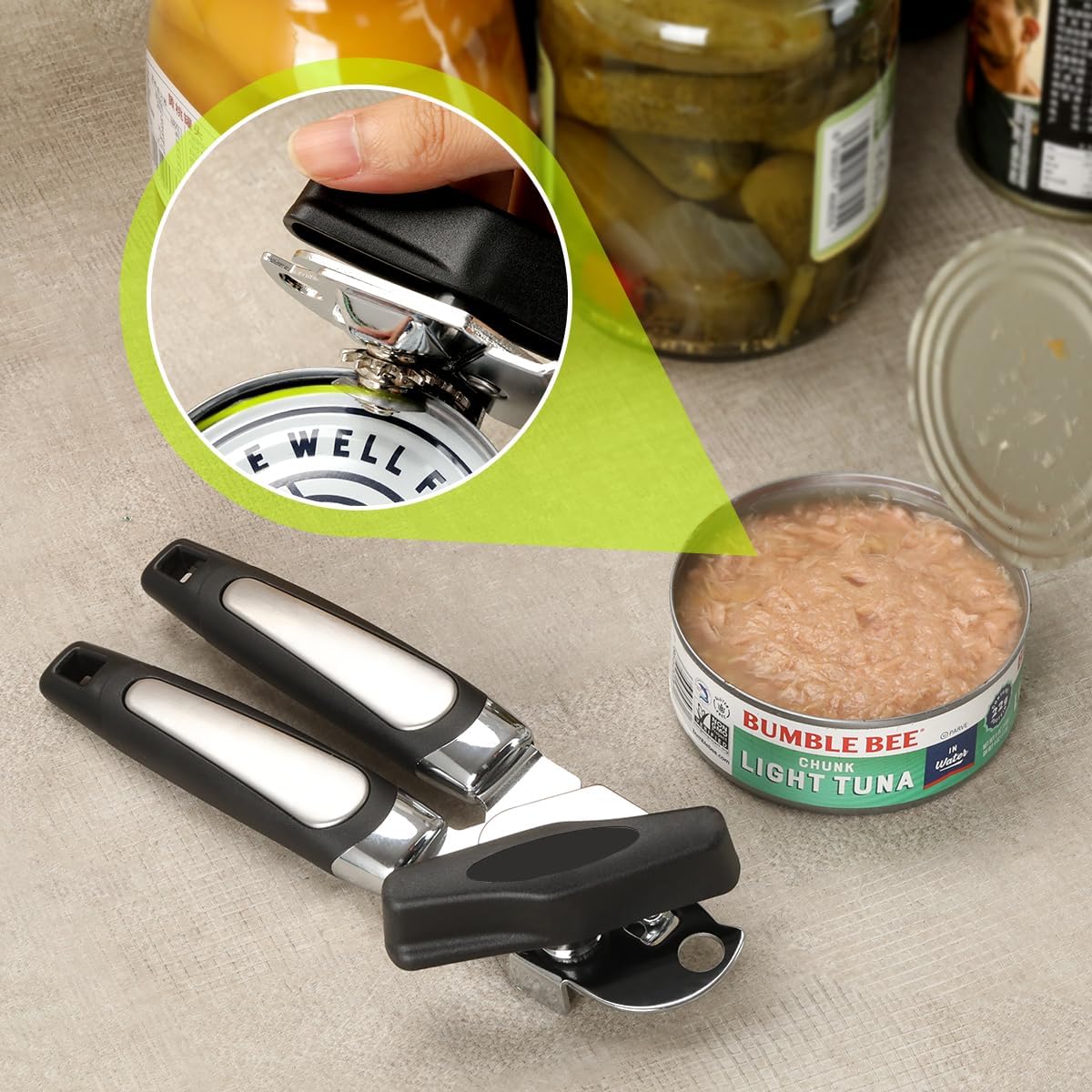 Aieve Can Opener Set 3 Pack Manual Smooth Edge