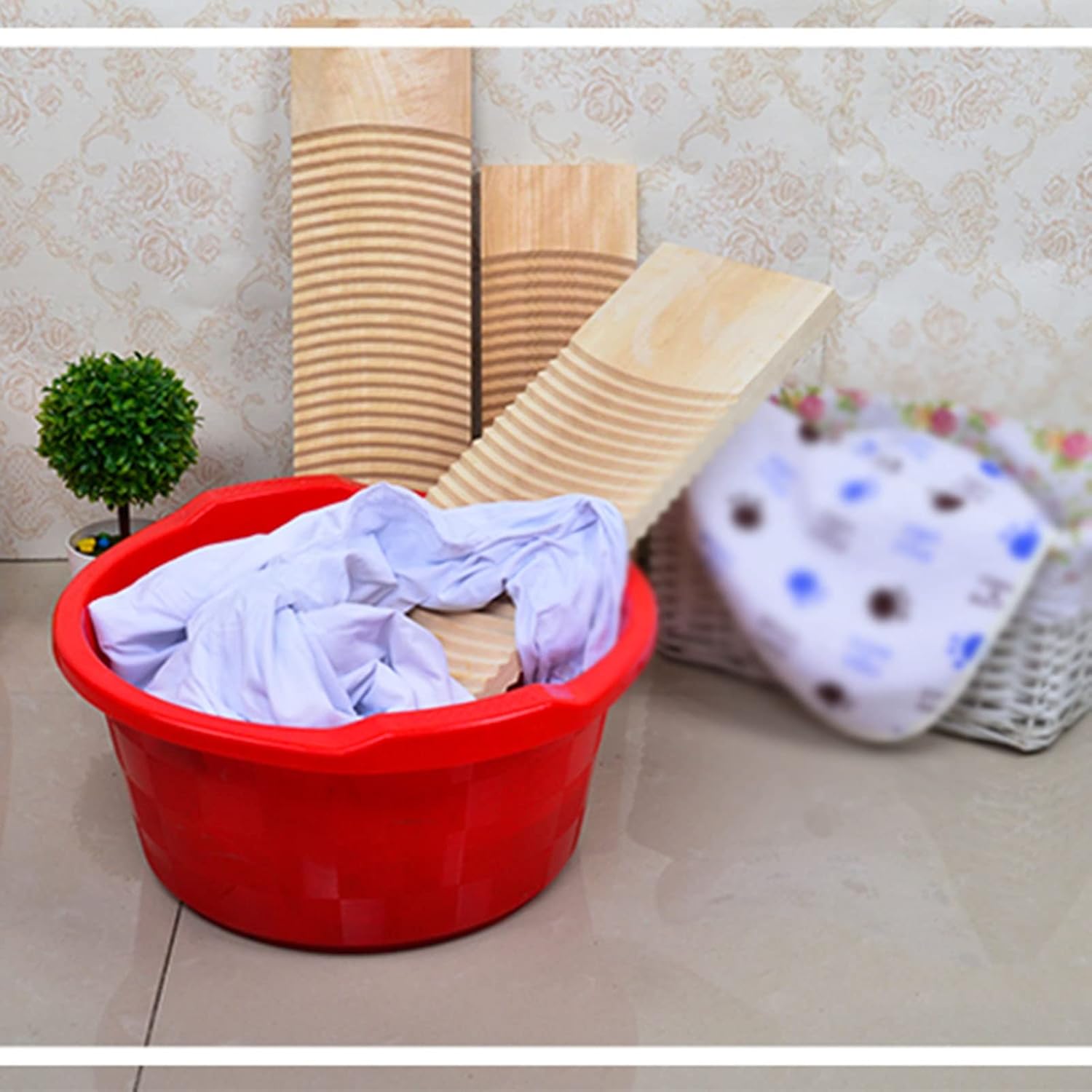 DCFV Multi-Purpose Bamboo Washboard for Hand Laundry