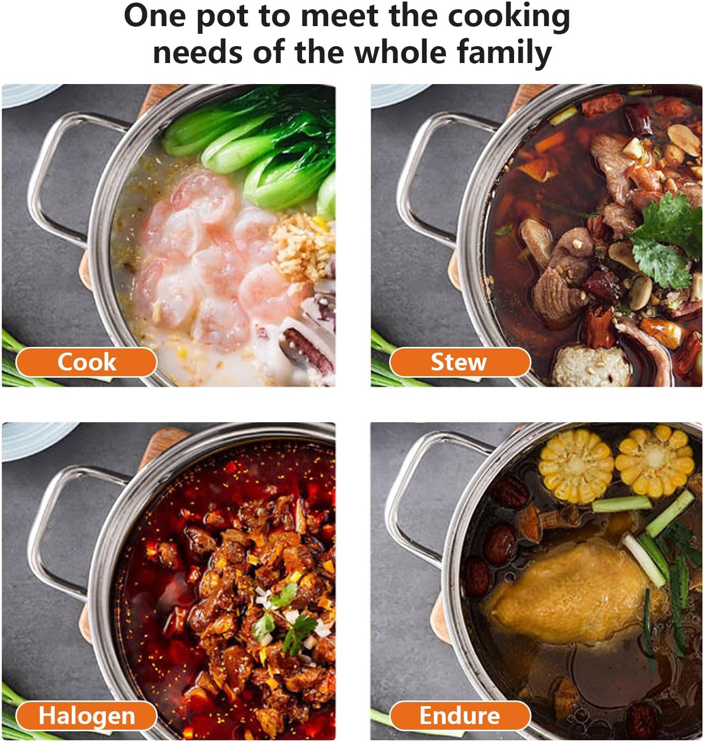 AIZYR 65L Stock Pot with Lid 304 Stainless Steel