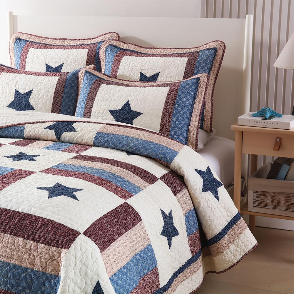 VISIMISI Cotton Reversible Quilt Set for Boys