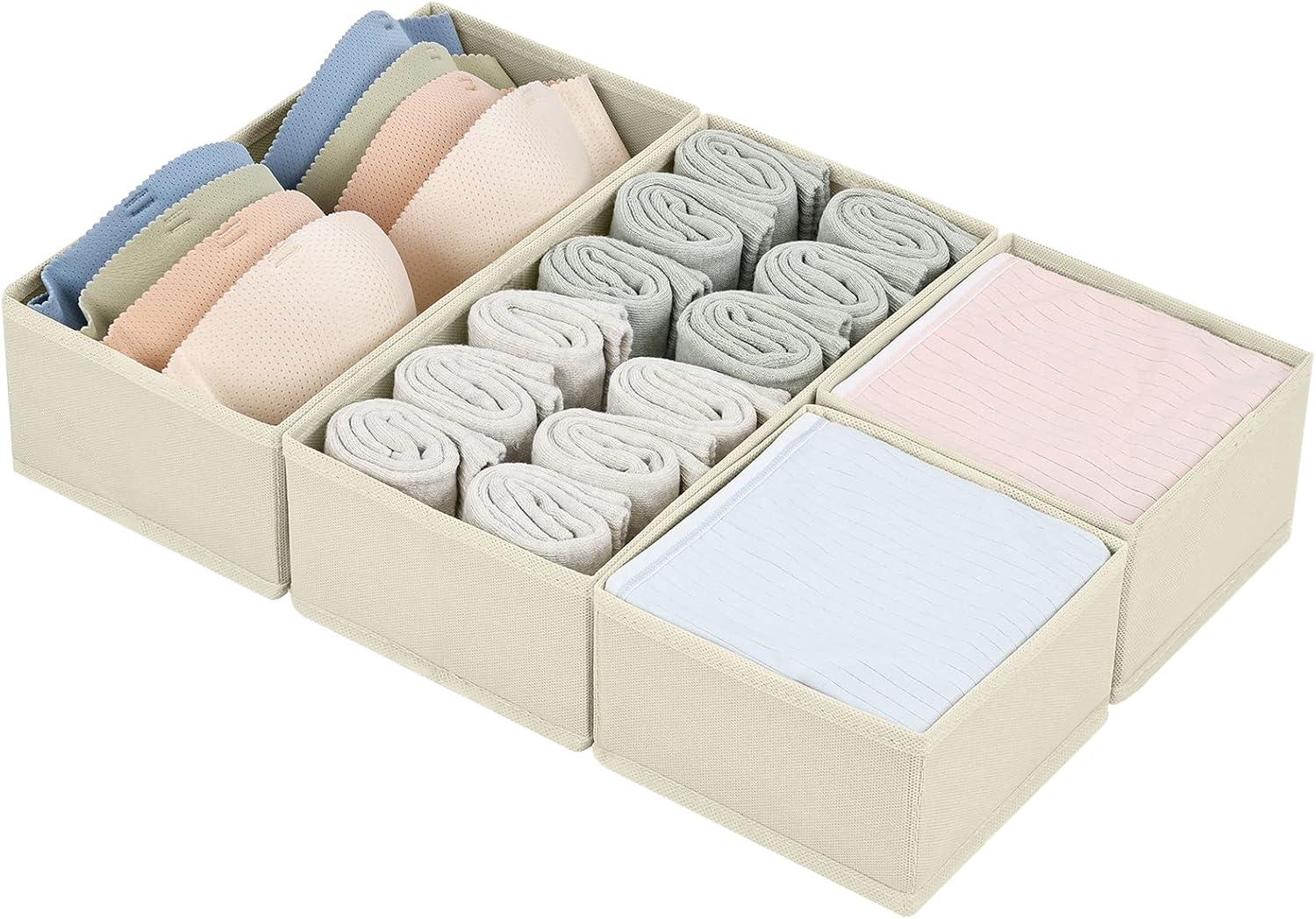 DIMJ Drawer Organizers Set of 4 for Clothing and Storage