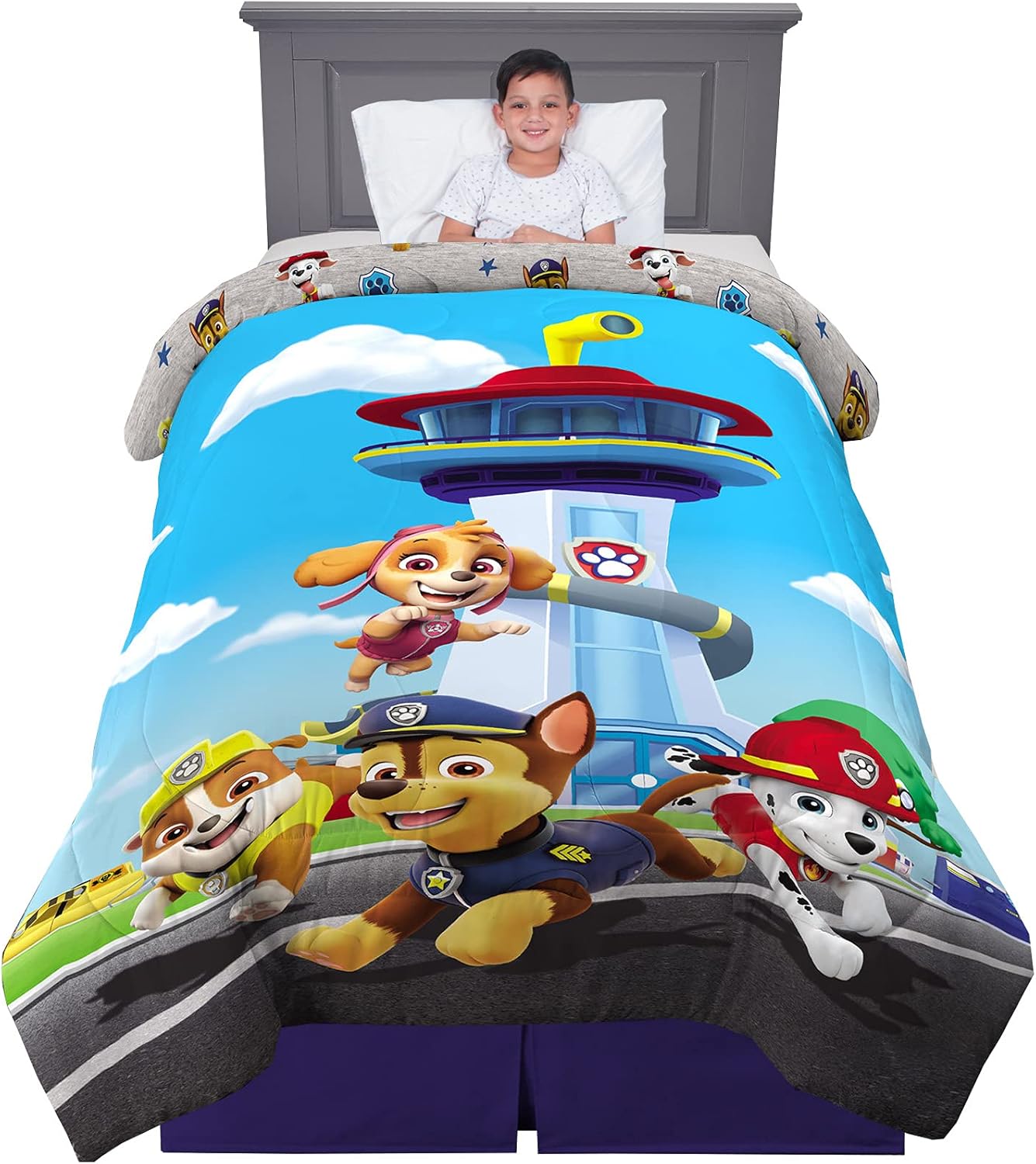 Franco Kids Bedding Reversible Microfiber Comforter with Paw Patrol Design