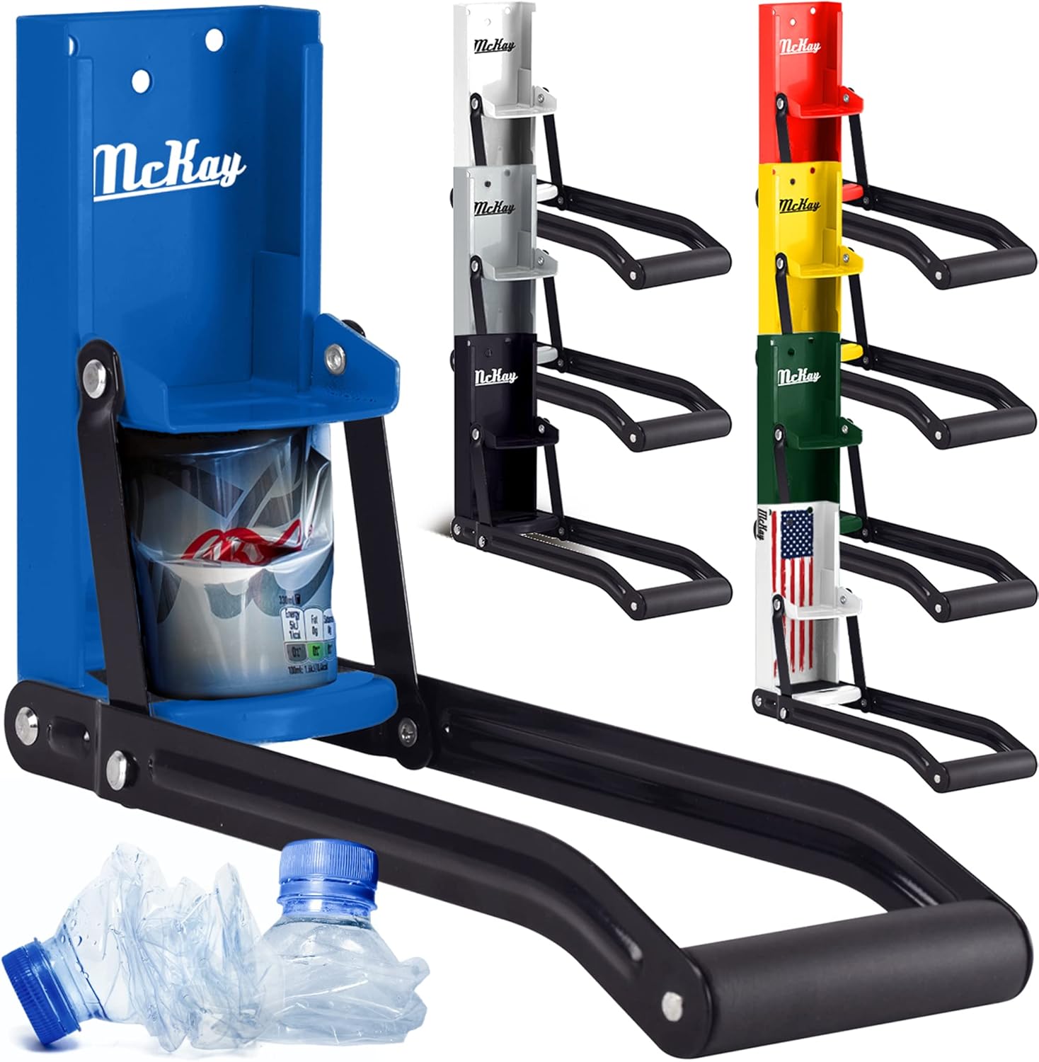 Mckay 16 Oz Metal Can Crusher Wall Mounted Blue