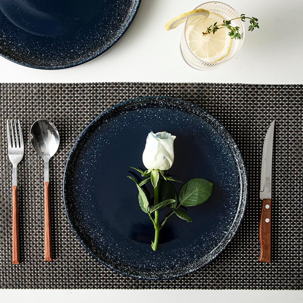 SQS CERAMICS Dinner Plates Set of 6 Navy Blue