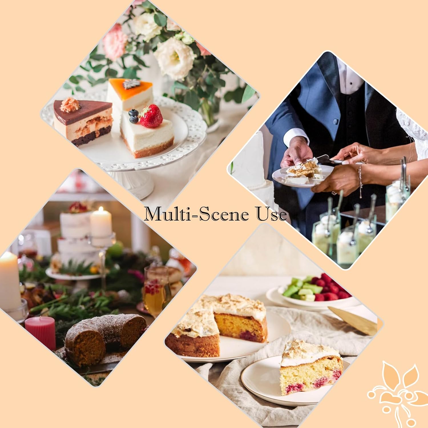 Adorox Cake Knife and Server Set with Acrylic Handles