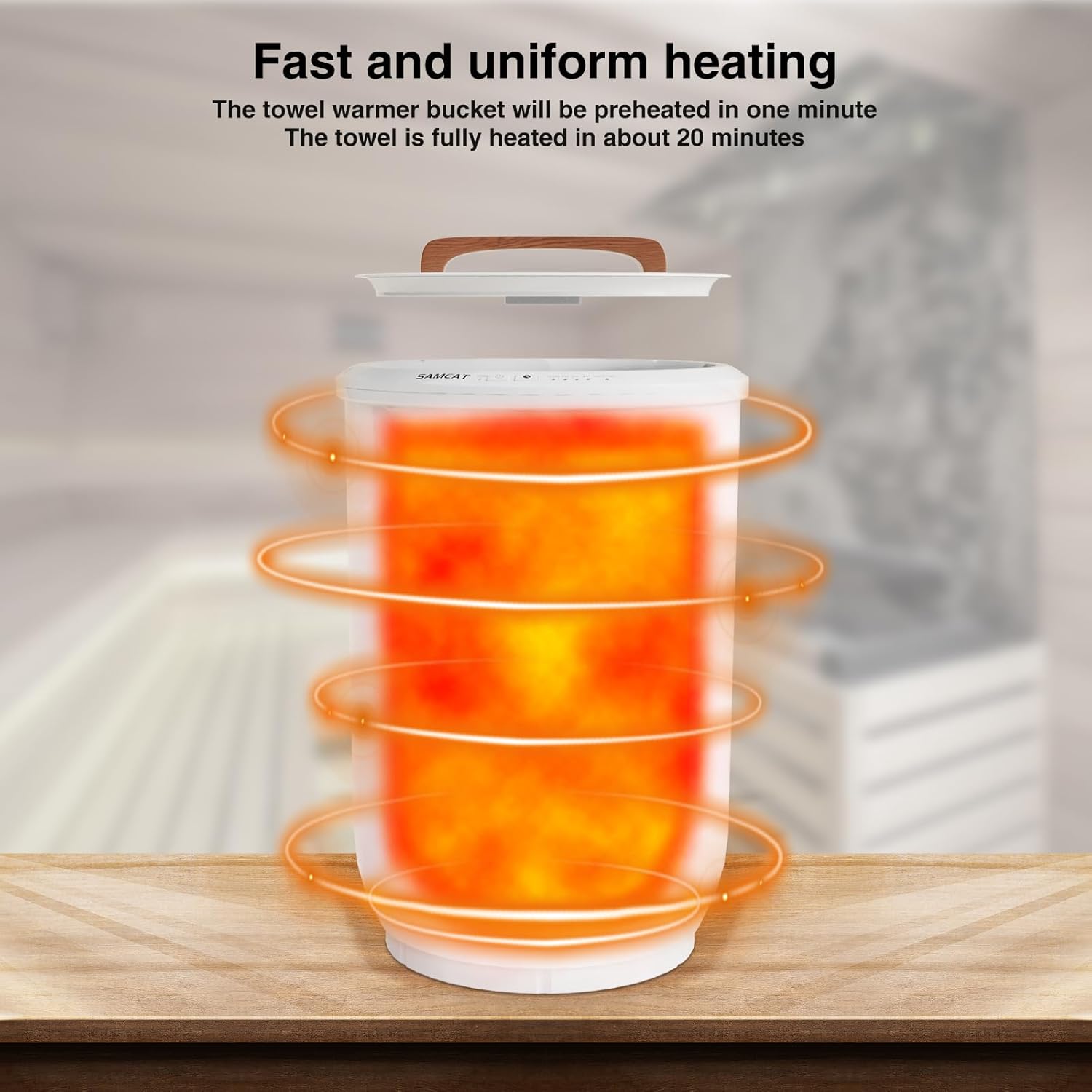 SAMEAT Heated Towel Warmer for Bath - 2 Towels Auto Shut Off