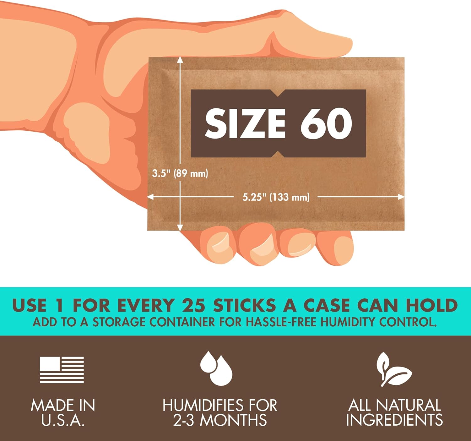 Boveda 72 Humidity Control Packs 4 Pack for Wood Humidifier Boxes