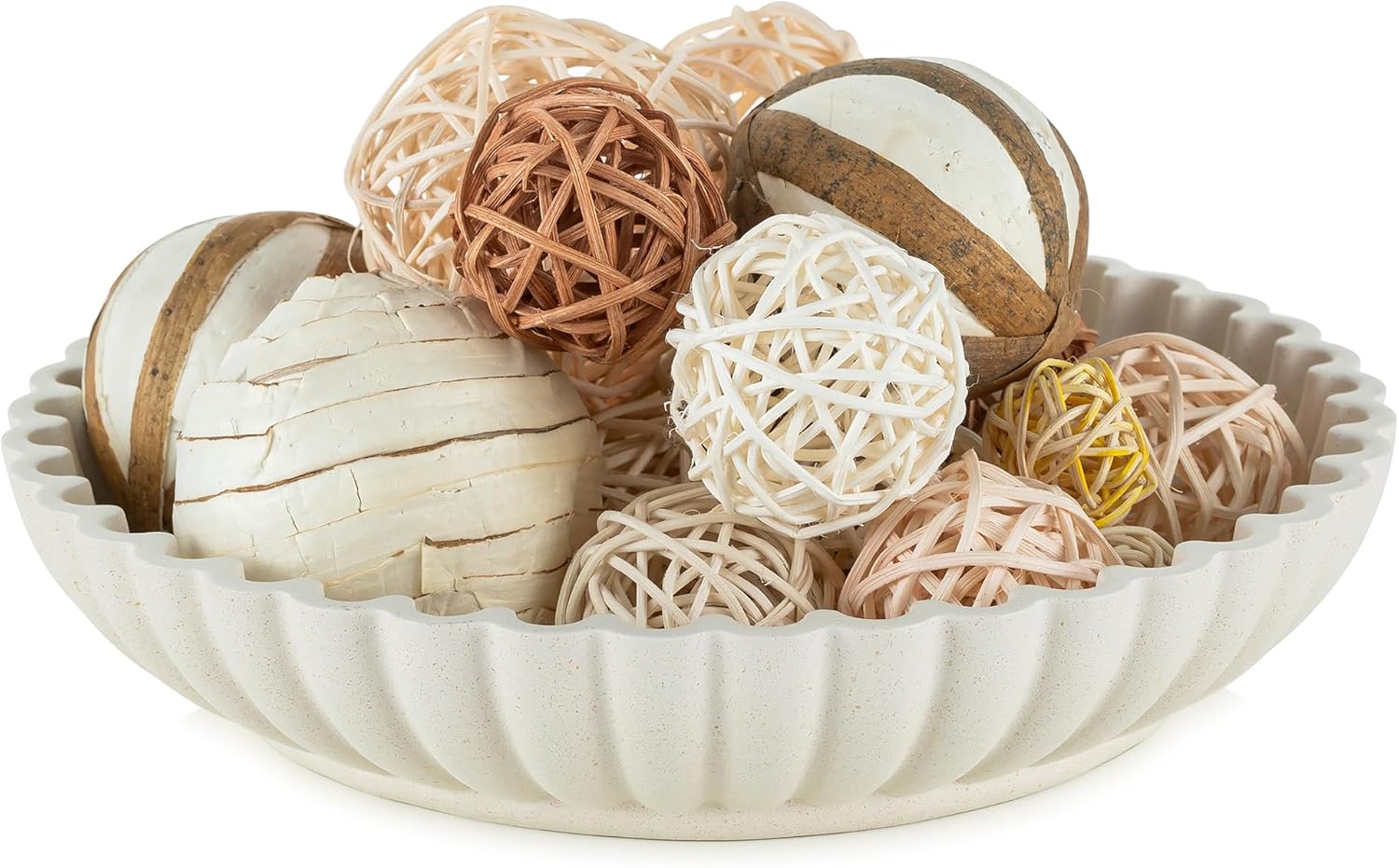 Hanobe Centerpiece Bowl Decor with Ruffle Edge