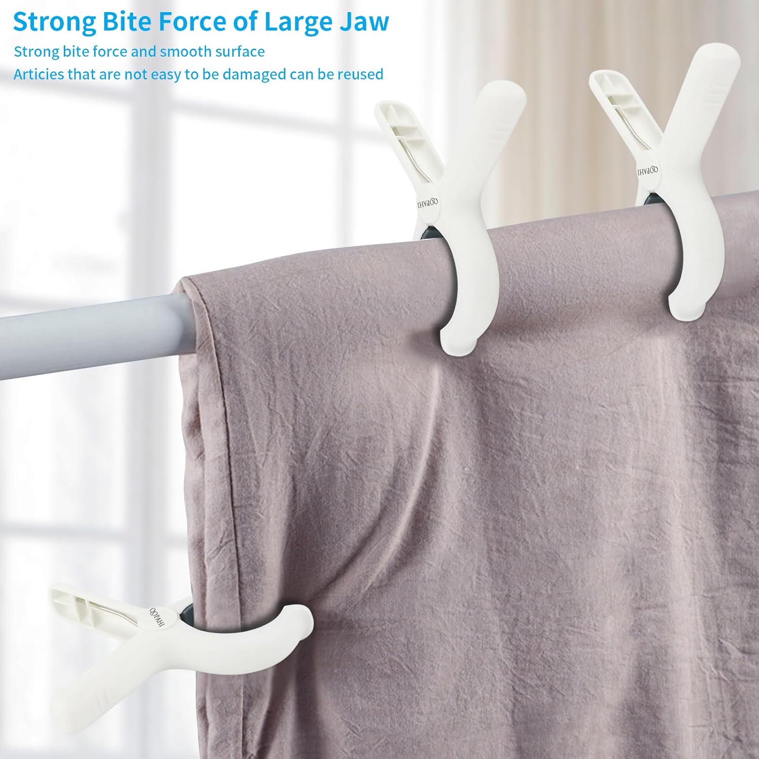 QOPAHI Beach Towel Clips Set of 8 with Drawstring Bag