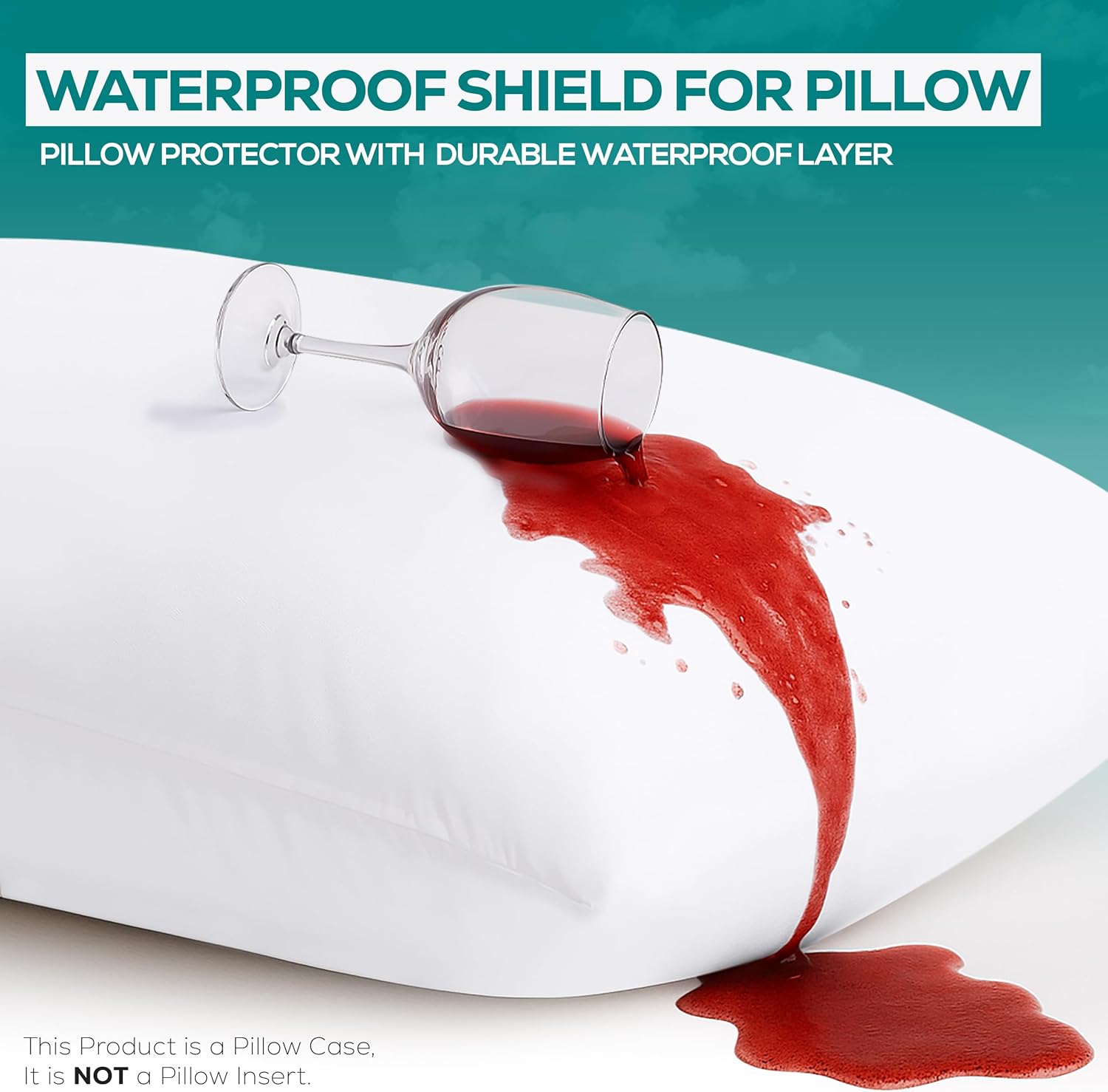 Utopia Bedding Waterproof Pillow Protectors Queen Size 2 Pack White