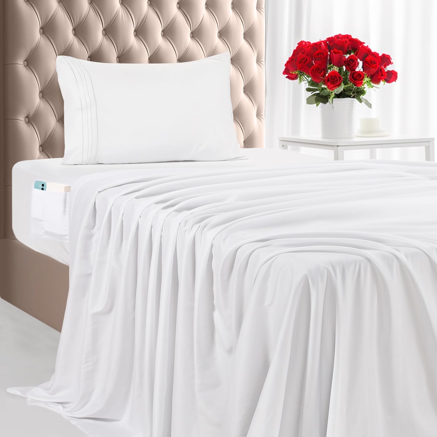Utopia Bedding Twin Sheet Set White 3 Piece