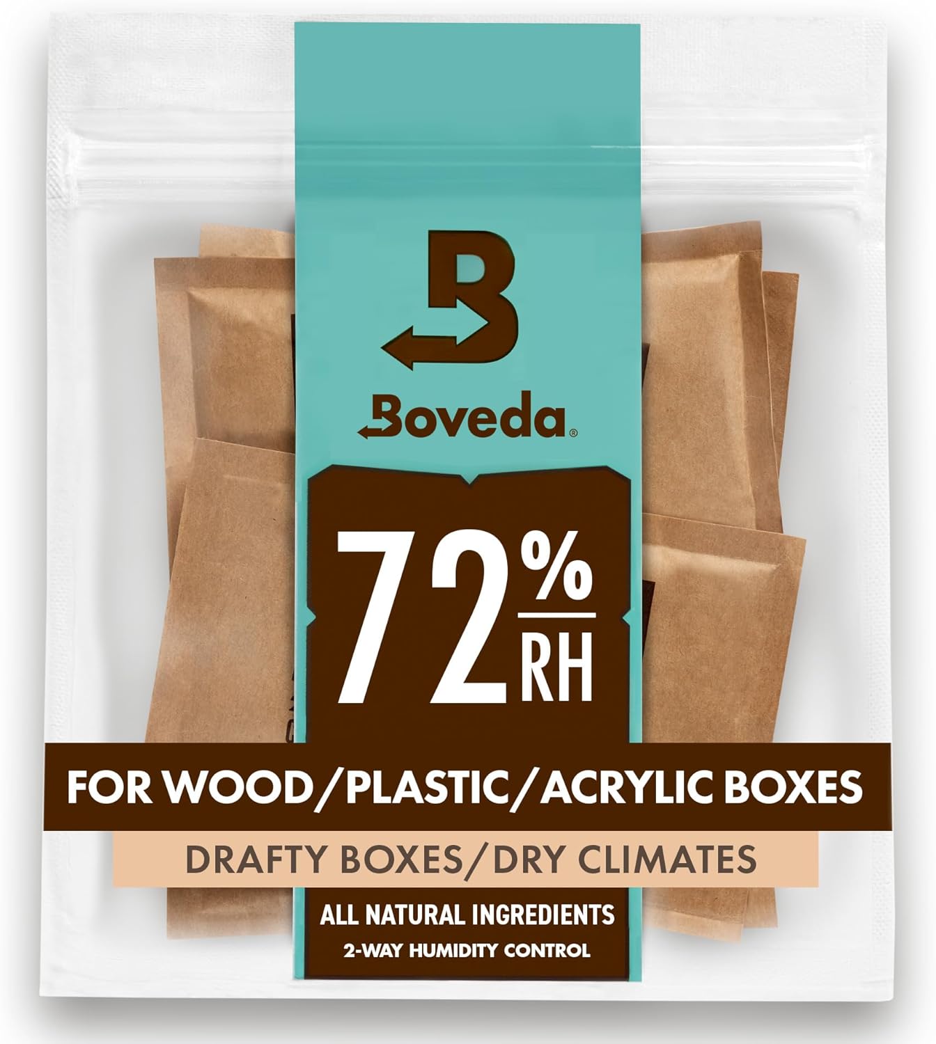 Boveda 72 Humidity Control Packs 4 Pack for Wood Humidifier Boxes