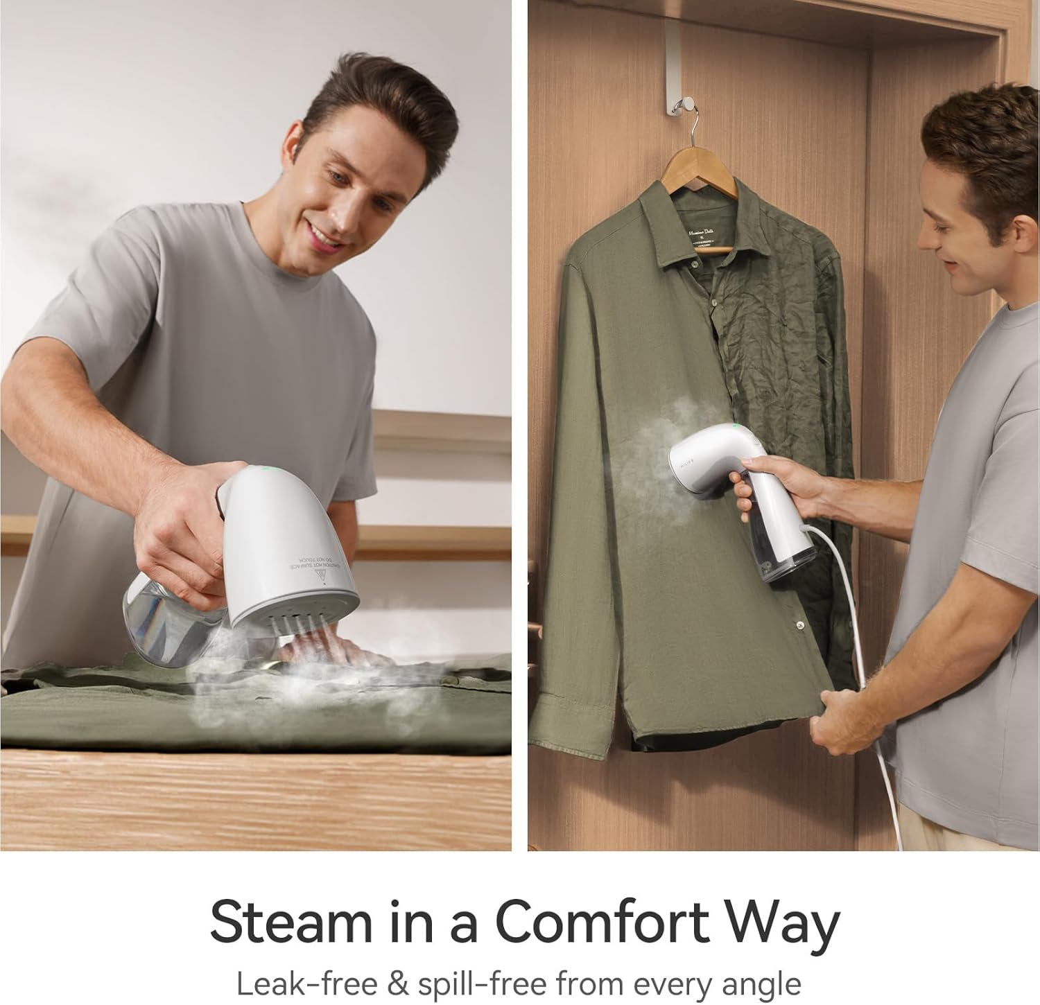 HiLIFE Handheld Clothes Steamer with 300ml Tank 1100W Power 30S Fast Heat Up