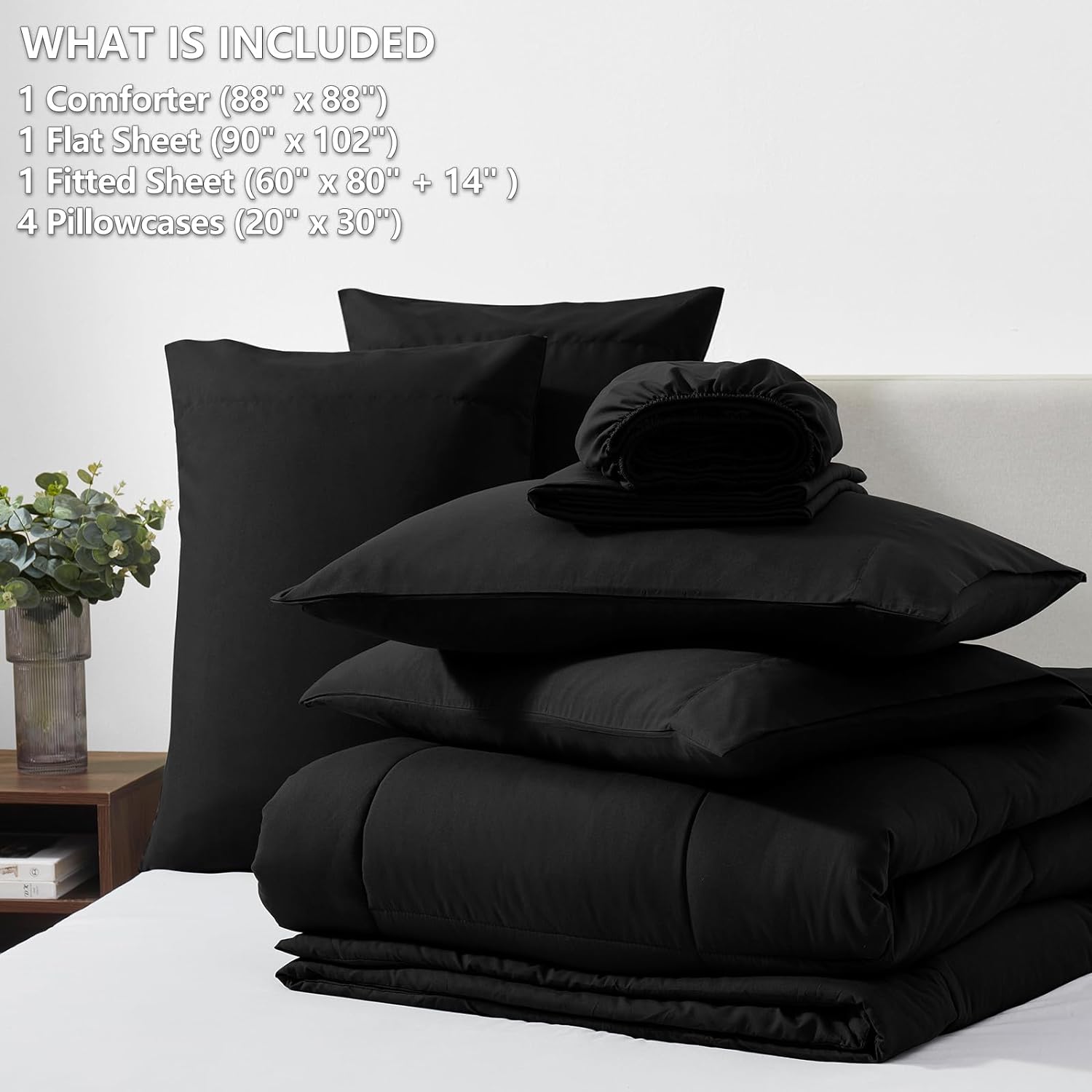 CozyLux Queen Comforter Set 7 Piece Bed in a Bag