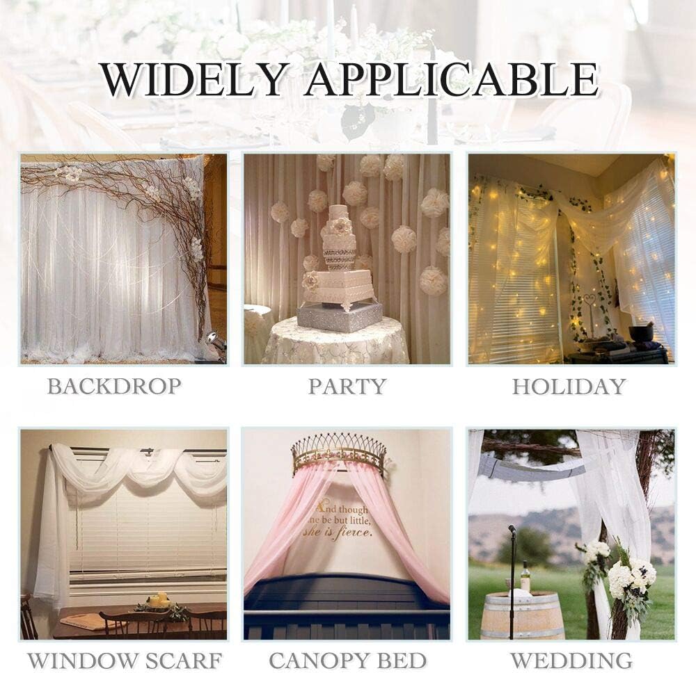 RYB HOME Sheer Curtains Valances - 2 Panels Dove Grey