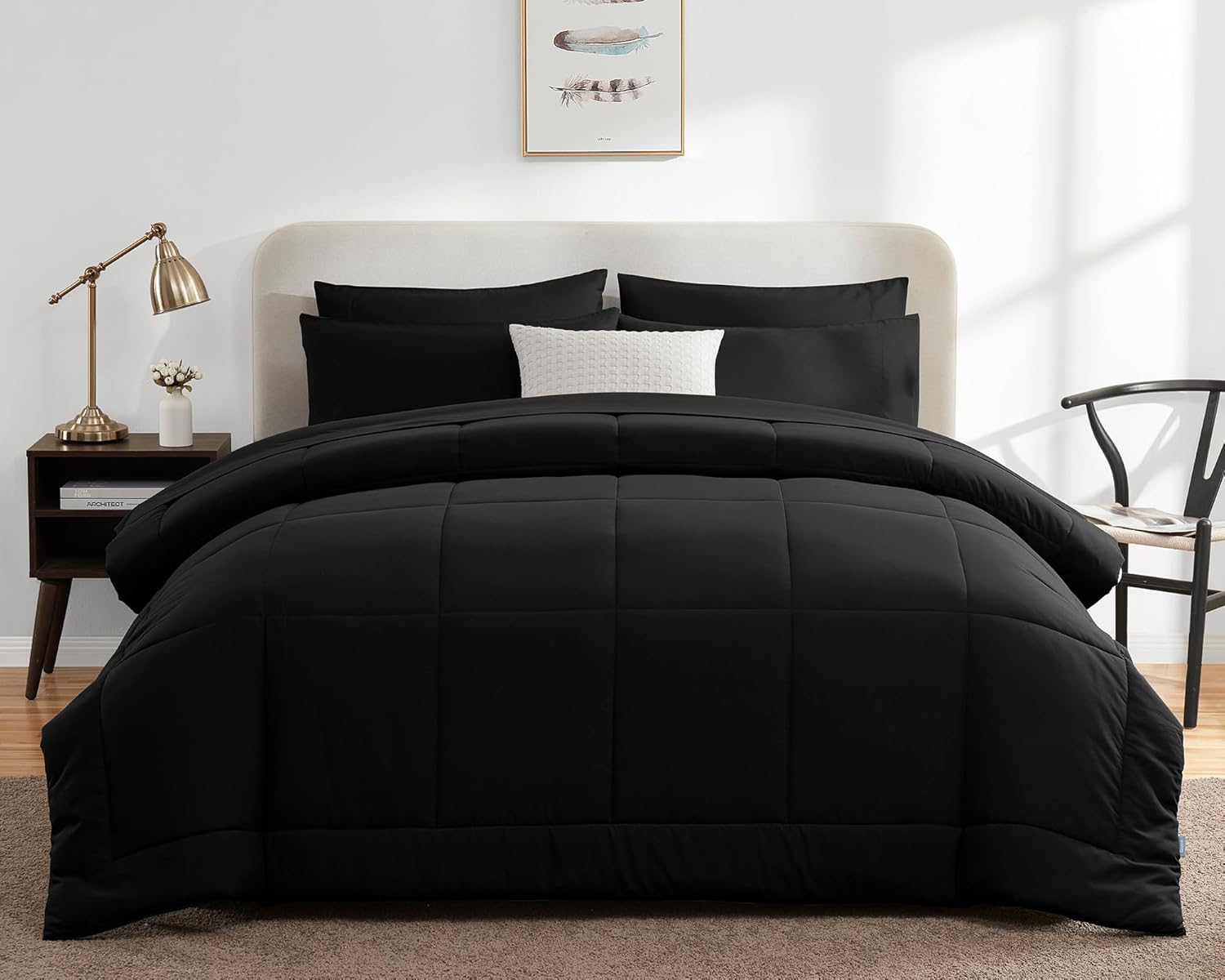 CozyLux Queen Comforter Set 7 Piece Bed in a Bag