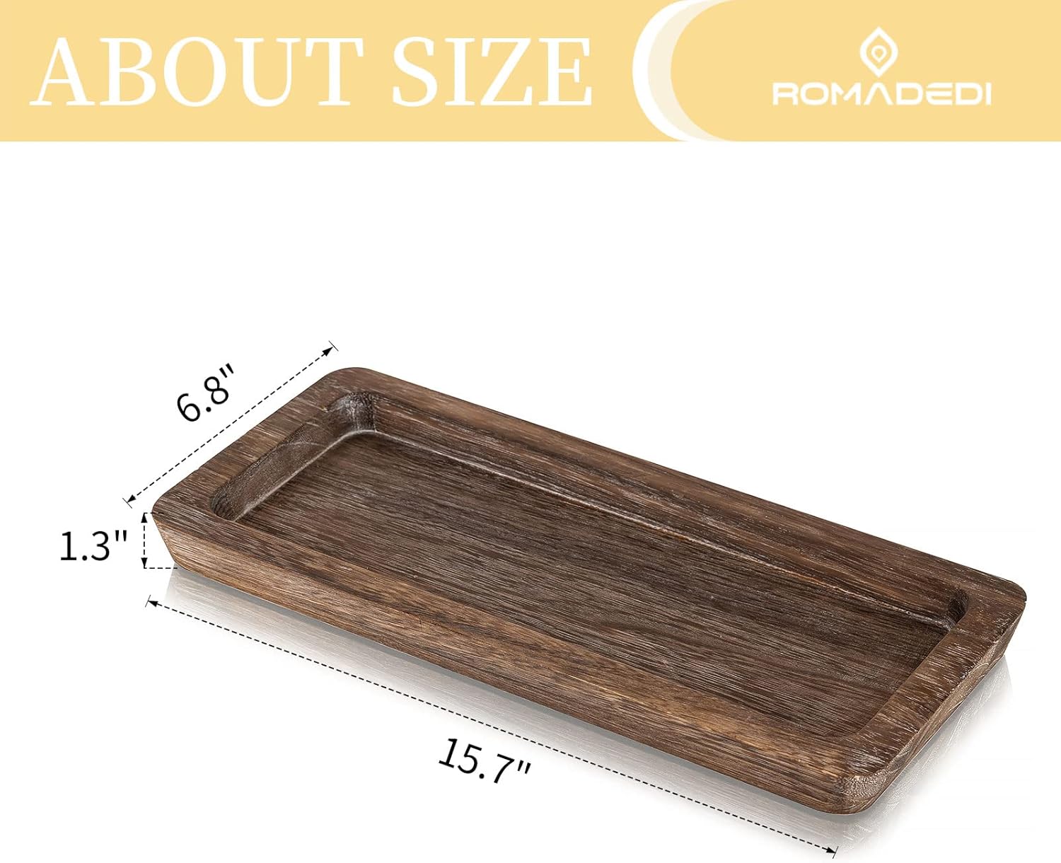 Romadedi Wooden Candle Holder Tray for Home Decor