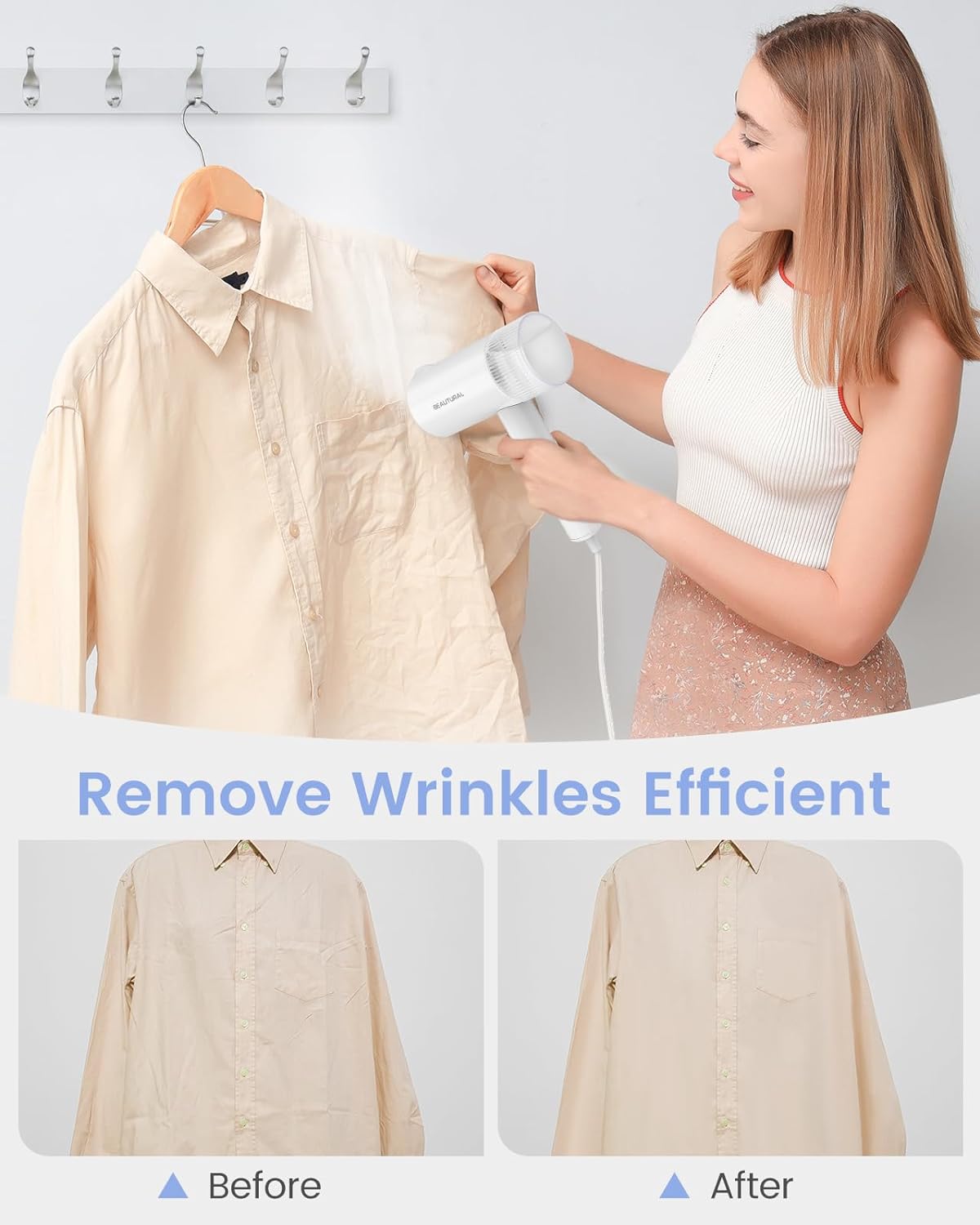 BEAUTURAL Portable Garment Steamer Foldable and Handheld