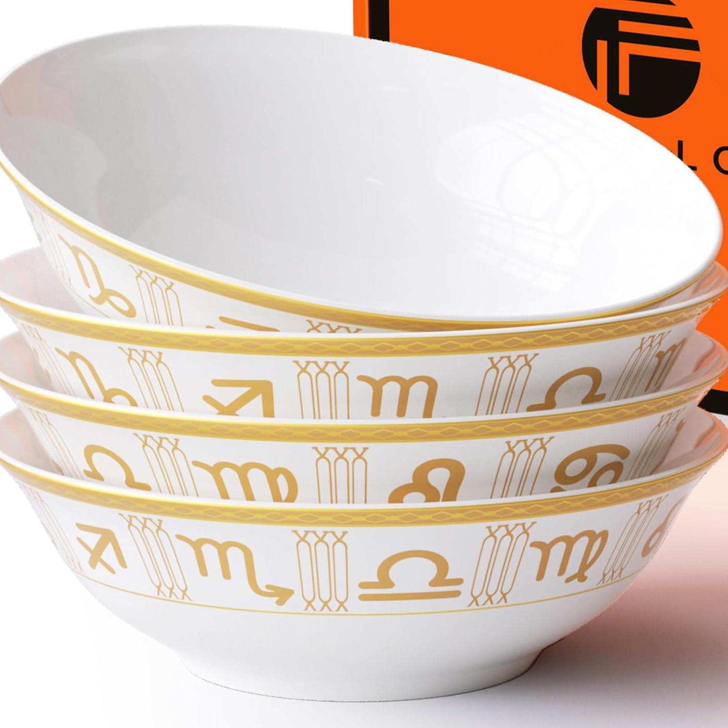 FASTELLONG Cereal Bowls Set of 4 Brown Porcelain Bowls