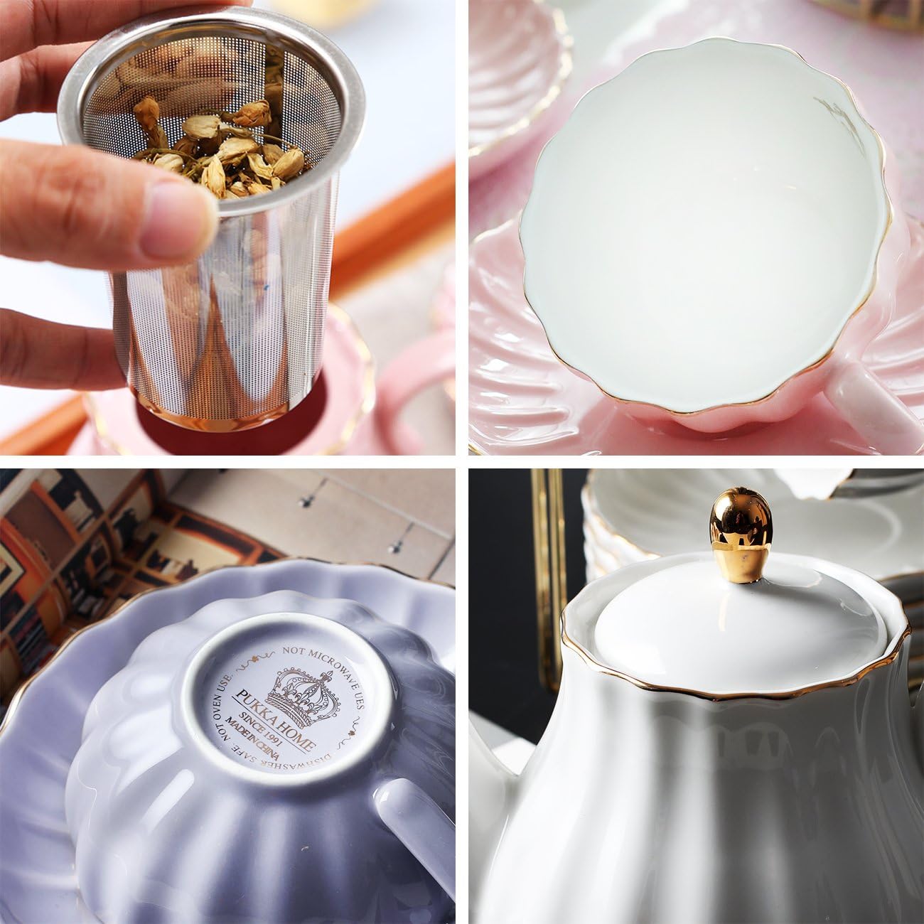 Sweejar Porcelain Tea Set British Royal Series 8 Oz